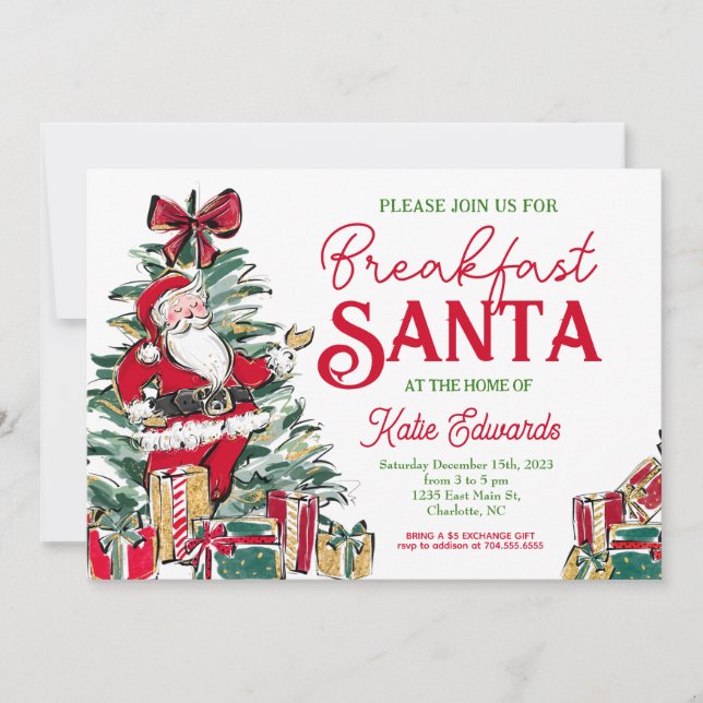Invitación de desayuno con Santa, Desayuno de Sant (Anverso)