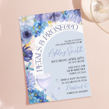 Invitación de Desayuno de Boda Dusty Blue Petal Pr