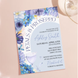 Invitación de Desayuno de Boda Dusty Blue Petal Pr
