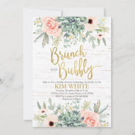 Invitación de desayuno de brindis de boda de sucul