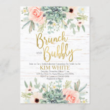 Invitación de desayuno de brindis de boda de sucul