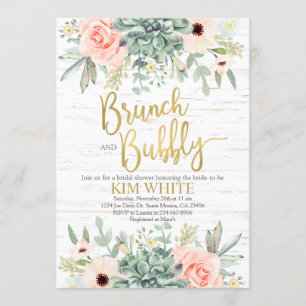 Invitación de desayuno de brindis de boda de sucul