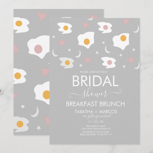 Invitación de Desayuno de Brunch de Huevos para De (Anverso / Reverso)