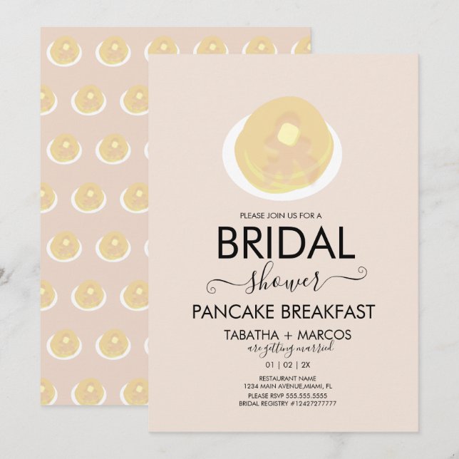 Invitación de desayuno de brunch para desayuno de  (Anverso / Reverso)