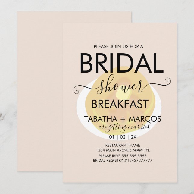 Invitación de desayuno de brunch para desayuno de  (Anverso / Reverso)