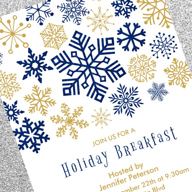 Invitación de Desayuno de Navidad Copos de Nieve C (Subido por el creador)