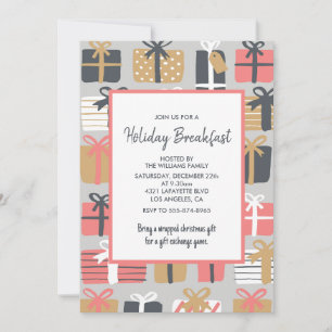 Invitación de Desayuno de Navidad Regalos Lindos