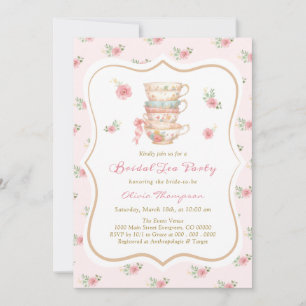 Invitación de Desayuno de Novia con Té