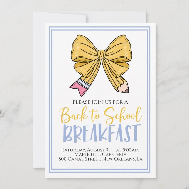Invitación de desayuno de vuelta al cole (Anverso)
