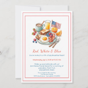 Invitación de desayuno del 4 de julio – Patriótico