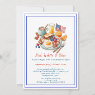 Invitación de desayuno del 4 de julio – Patriótico