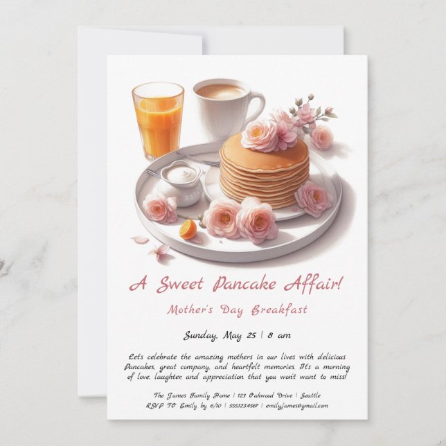 Invitación de Desayuno del Día de la Madre – Panqu (Anverso)
