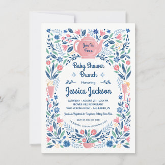Invitación de desayuno encantador para baby shower
