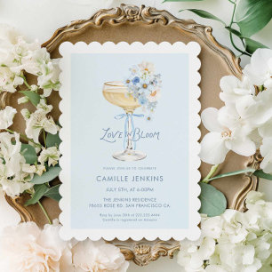 Invitación de Desayuno Nupcial Champagne Blue Love