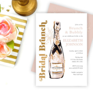 Invitación de Desayuno Nupcial con Burbujas para D