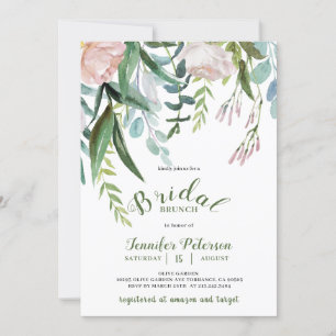 Invitación de Desayuno Nupcial con Vegetación Rúst