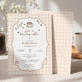 Invitación de Desayuno Nupcial de Café con Gingham