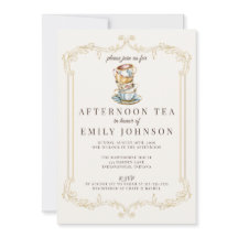 Invitación de Desayuno Nupcial de Té de la Tarde
