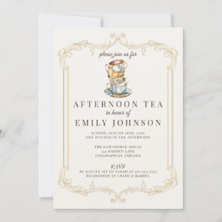 Invitación de Desayuno Nupcial de Té de la Tarde