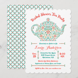 Invitación de Desayuno Nupcial de Tetera Encantado