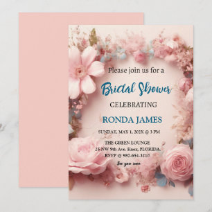 Invitación de desayuno nupcial floral
