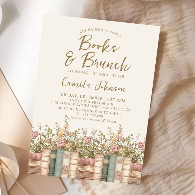 Invitación de Desayuno Nupcial Libros y Brunch (Subido por el creador)