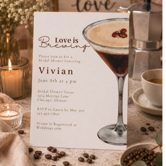 invitación de Desayuno Nupcial Love is Brewing Mar (Subido por el creador)
