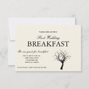 Invitación de desayuno post-boda rústico del bosqu