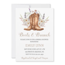 Invitación de Desayuno y Botas para Despedida de S