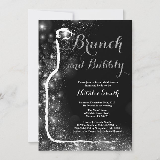 Invitación de Desayuno y Burbujas para Despedida d (Anverso)