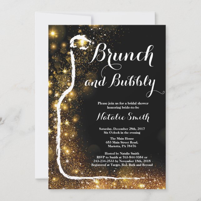 Invitación de Desayuno y Burbujas para Despedida d (Anverso)