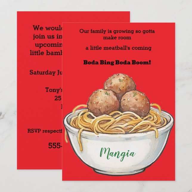 Invitación de descarga digital A Little Meatball B (Anverso / Reverso)