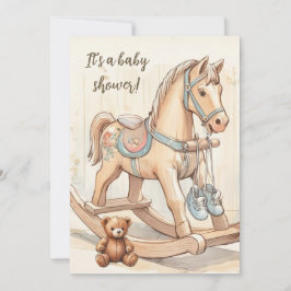 Invitación de descarga digital de caballo mecedor 