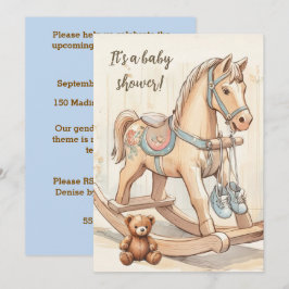 Invitación de descarga digital de caballo mecedor