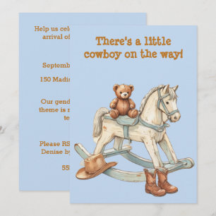 Invitación de descarga digital de pequeño vaquero 