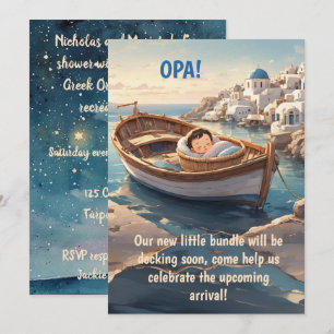 Invitación de descarga digital de un pequeño bebé 