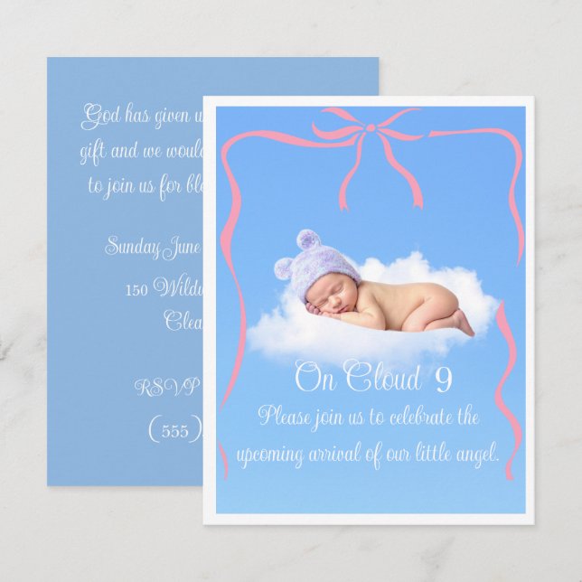 Invitación de descarga digital para baby shower Cl (Anverso / Reverso)