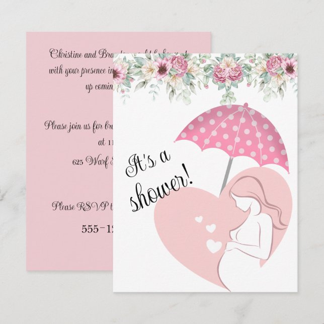 Invitación de descarga digital para baby shower de (Anverso / Reverso)