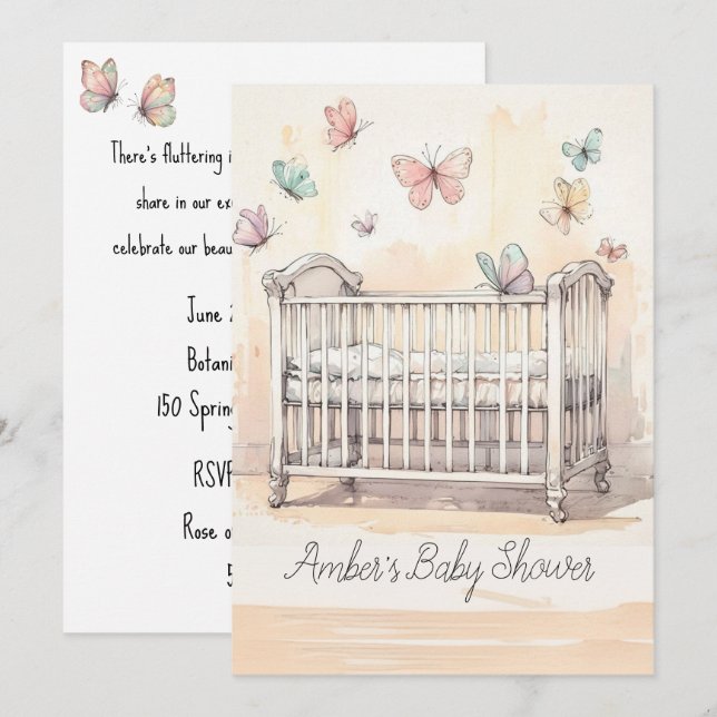 Invitación de descarga digital para baby shower de (Anverso / Reverso)
