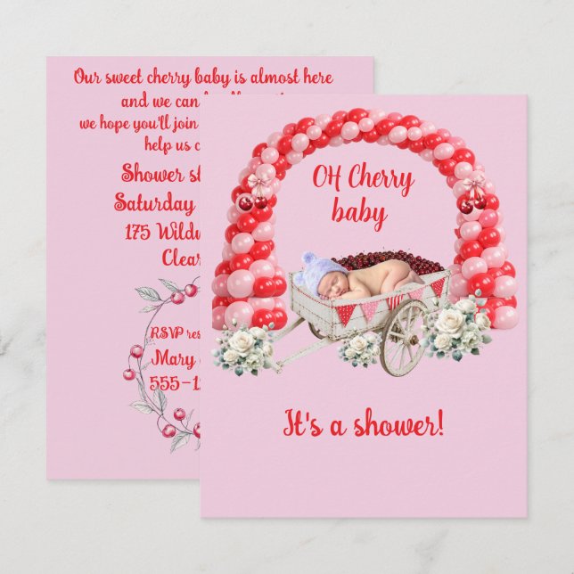 Invitación de descarga digital para baby shower de (Anverso / Reverso)