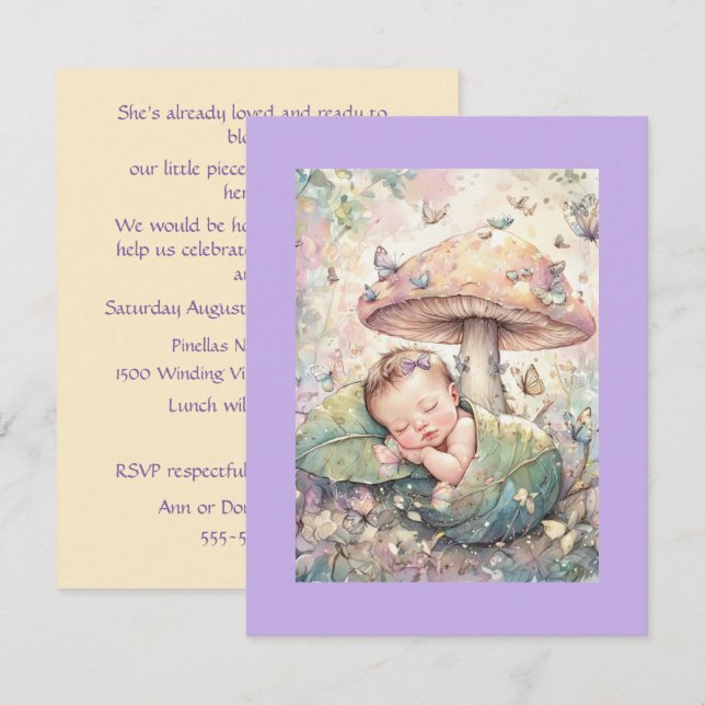 Invitación de descarga digital para baby shower Pa (Anverso / Reverso)