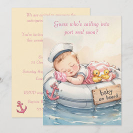 Invitación de descarga digital para niña marinera