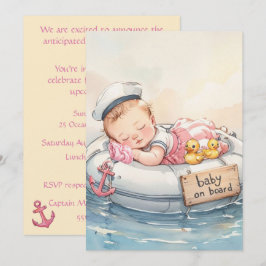 Invitación de descarga digital para niña marinera