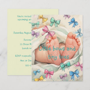 Invitación de descarga digital Tiny Bows and Toes