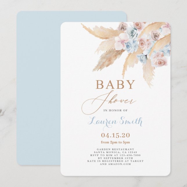 Invitación de Desert Baby Shower Boy (Anverso / Reverso)