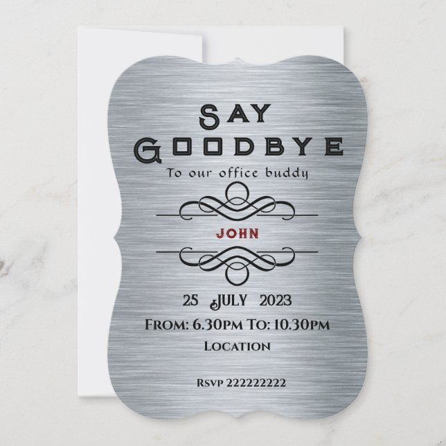 Invitación de despedida (Anverso)