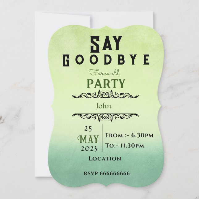 Invitación de despedida (Anverso)