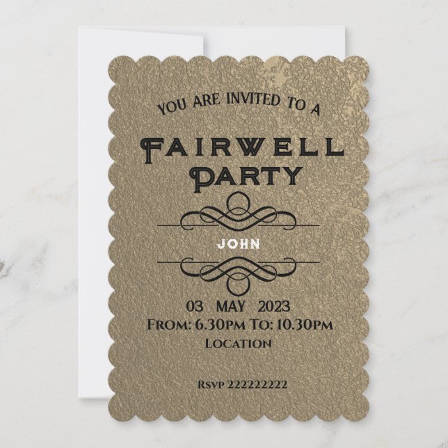 Invitación de despedida (Anverso)