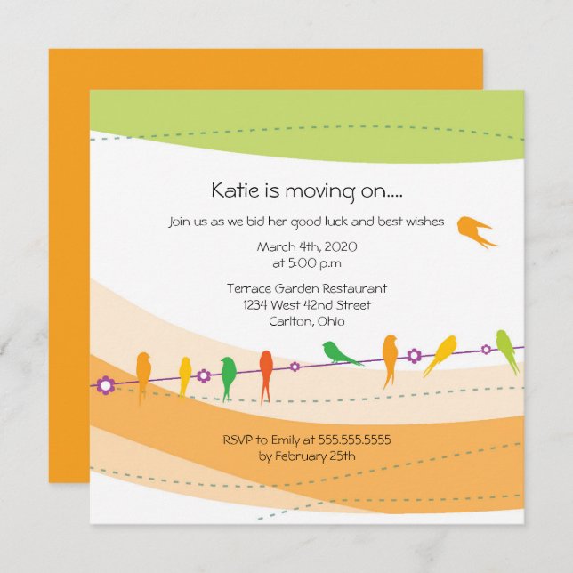 Invitación de despedida (Anverso / Reverso)