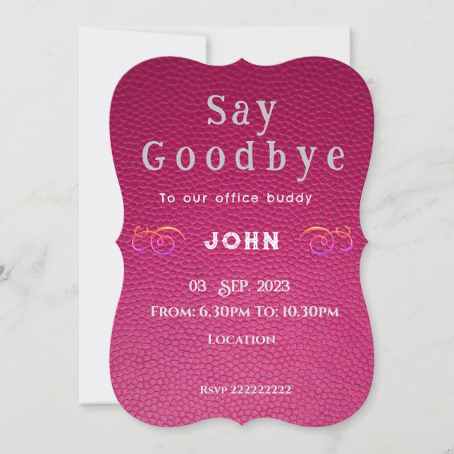 Invitación de despedida (Anverso)